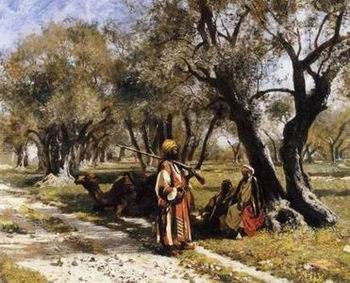 unknow artist Arab or Arabic people and life. Orientalism oil paintings  279